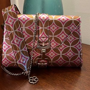 TRINA TURK PINK AND GOLD CROSSBODY